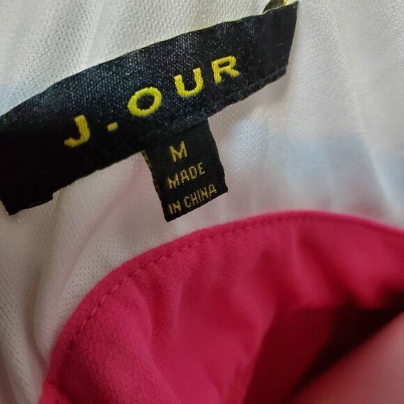 J. Our Sexy Pink & White Sexy Low Cut Dress (M) - Picture 5 of 5